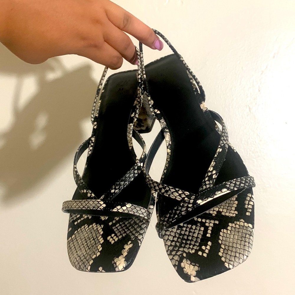 H&M Snake Print Sandals w/ Heel